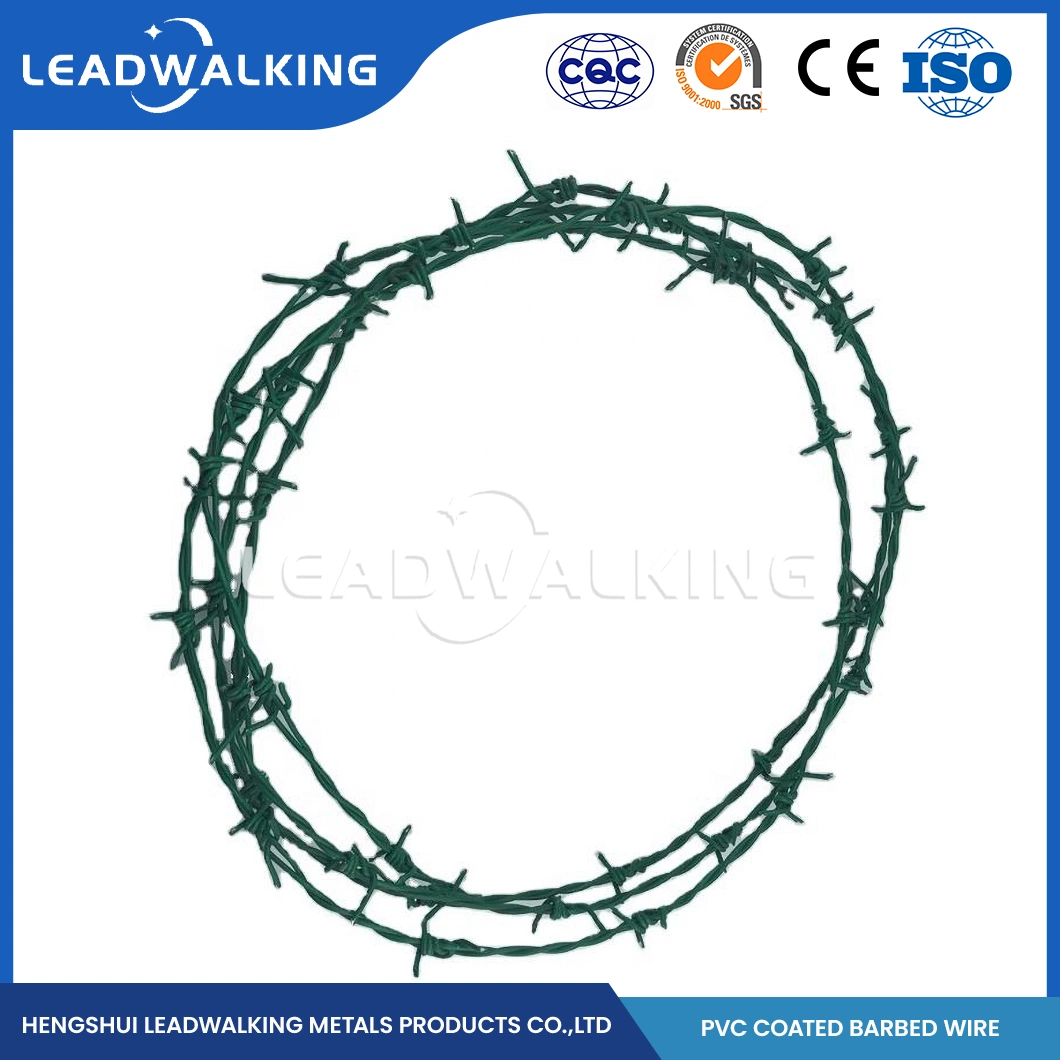 Leadwalking 1.8mm High Tensile Barbed Wire Manufacturing OEM Customized Hot Dipped Galvanized Barbed Wire China 37 Strands Steel Wire Plastic-Coated Barbed Wire